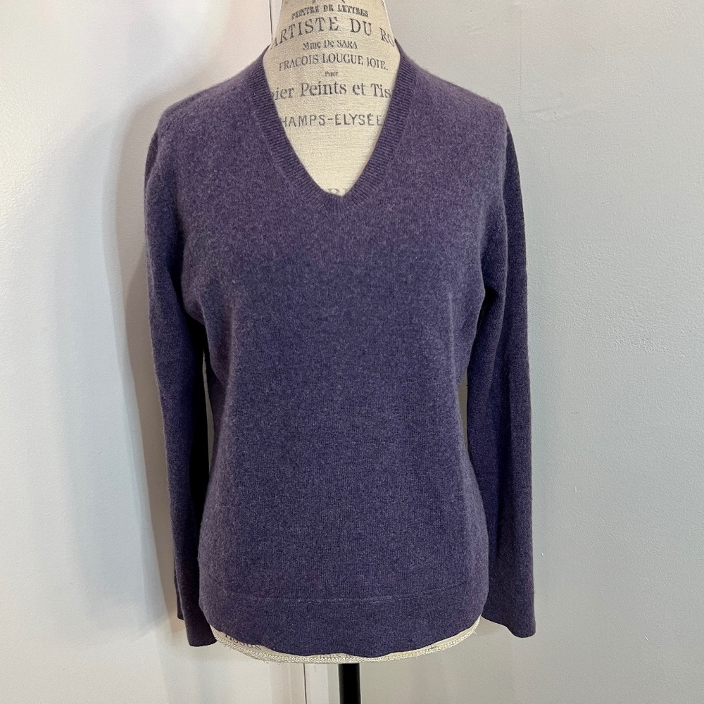 Valerie Stevens separates Purple Cashmere V-Neck Sweater Size Large